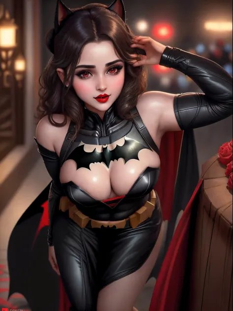 Batman sexy girl, remove mass, red colour lips, bada wala sthan,