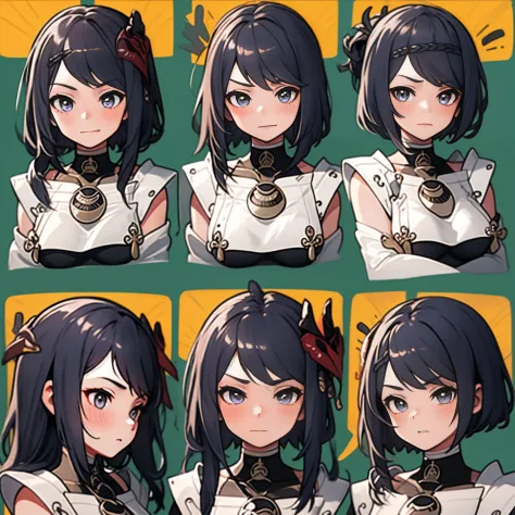 1 Cute Girl，9 tables，9 poses and expressions，Different emotions，10