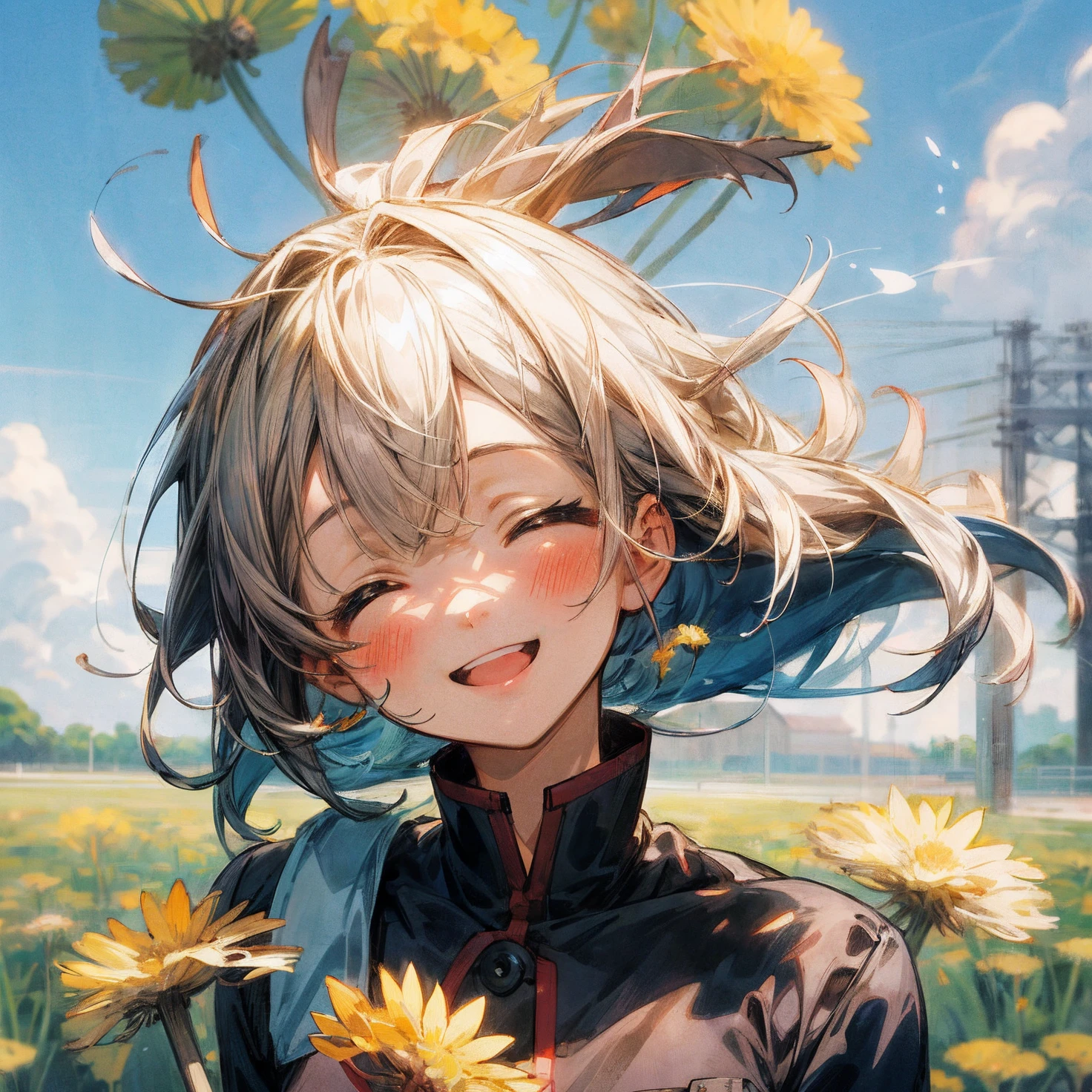 beautiful anime painting of a field with wind | Stable Diffusion