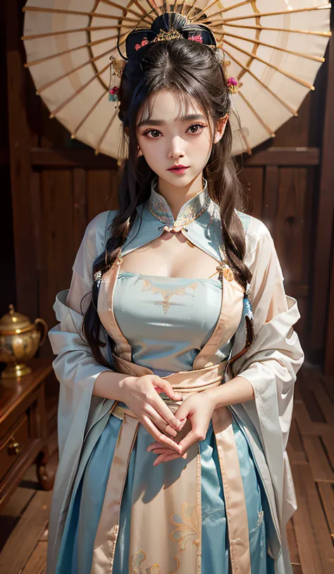 High resolution, extremely detailed, facial enhancement, mansion, an innocent and cute eight-year-old girl, princess dress,
tran...
