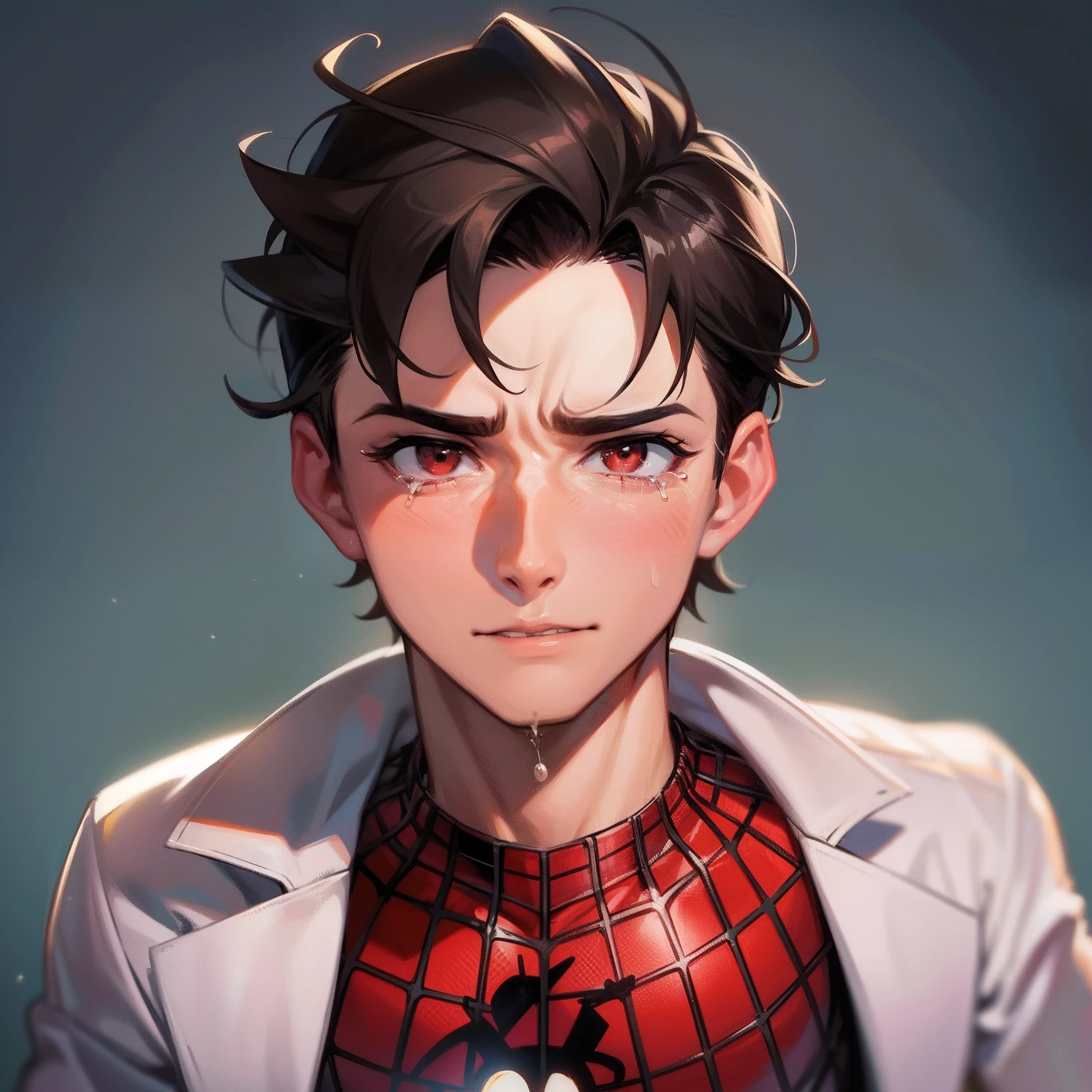 chico malo peter parker llorando - SeaArt AI