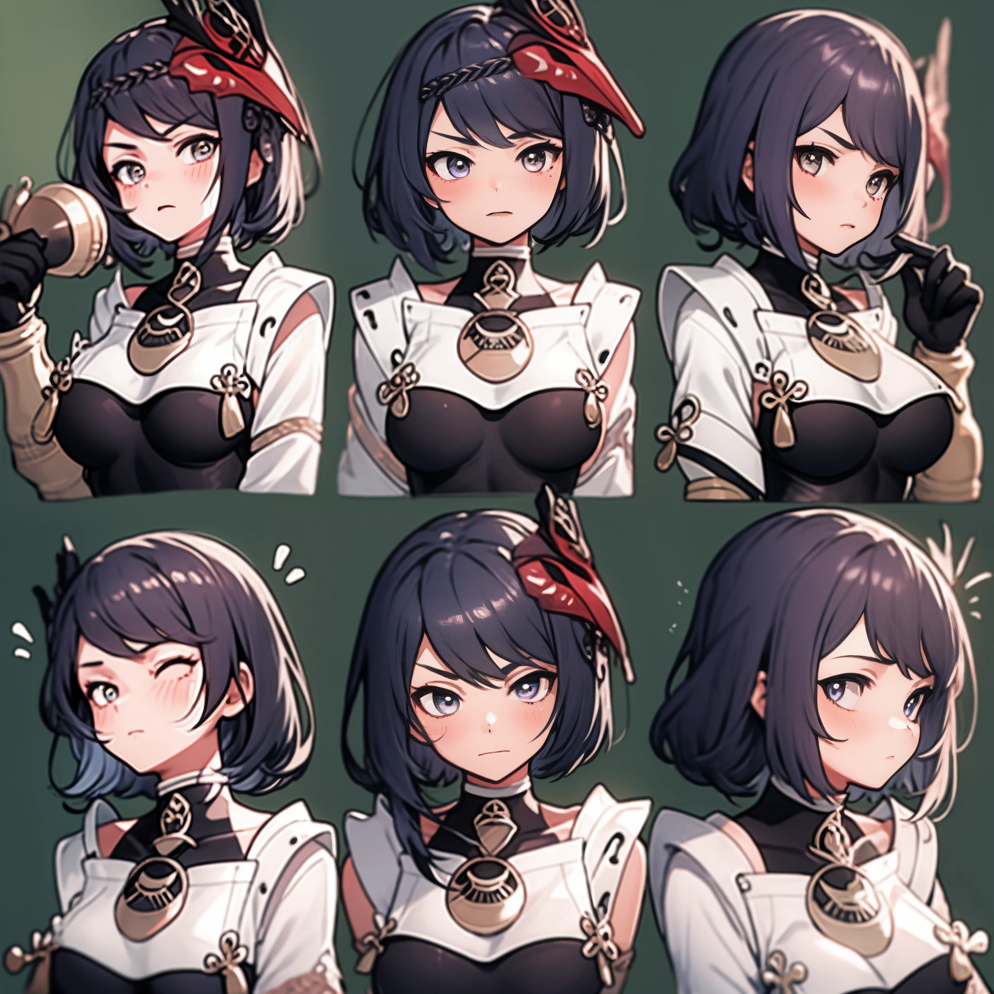 1 Cute Girl，9 tables，9 poses and expressions，Different emotions，10