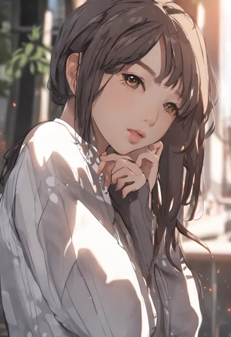 Aravi asian woman with very long hair and cute clothes, Soft Portrait Shots 8K, Photorealistic anime, Girl's cute delicate face, a beautiful anime portrait, beautiful portrait image, Ilya Kuvshinov. 4K, Smooth anime CG art, anime big breast. Soft lighting,...