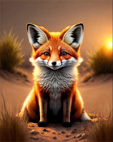 Under the sunlight，A little fox with an evil smile