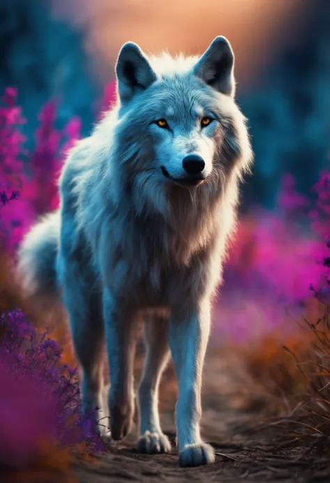 A furry one，Walking upright，Blue wolf