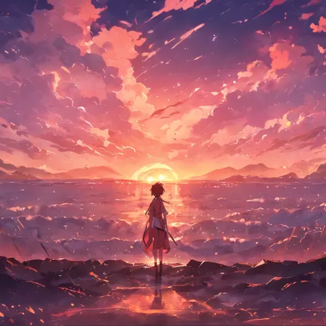 anime sunset wallpaper - SeaArt Al - Free Al Art Generator