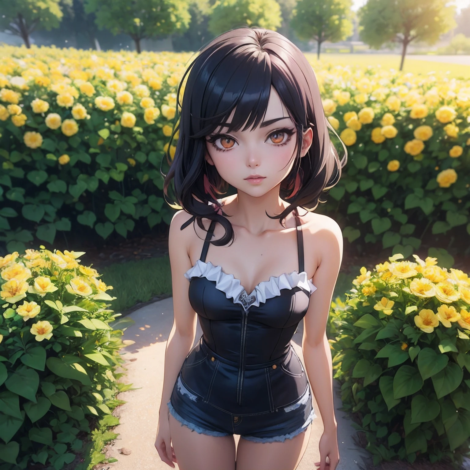 Menina anime em um campo de flores roxas com borboletas, Estilo anime 4K, Bom anime, Estilo anime. 8k, Estilo de anime 3D realista, [ Arte Digital 4K ]!!, menina anime bonita, Arte Digital Anime, Art not Guweiz style, Anime estilo 3D, Nice anime art style, Digital anime illustration, arte cg anime suave