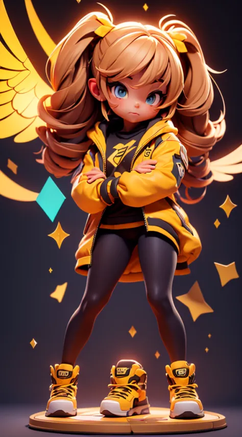 (Full body posing:1.5), (colorful:1.2), Dynamic angle, (extremely detailed CG unity 16k wallpaper:1.1), (Denoising strength: 1.45), (tmasterpiece:1.37), a little bumblebee girl, simple details, solo, god rays, sparkle, masterpiece, high quality