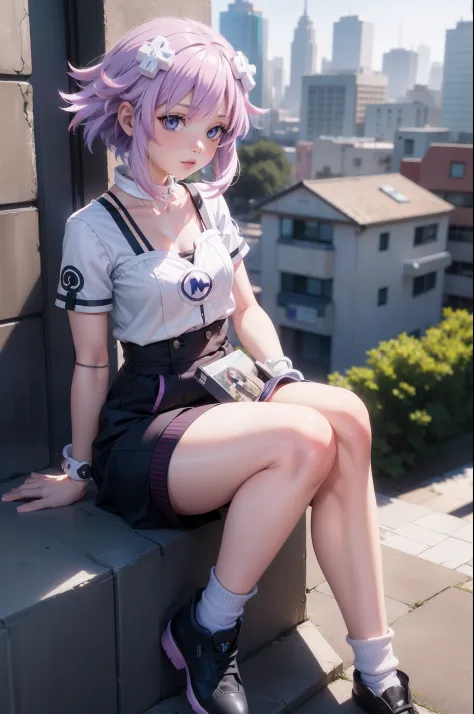 anime girl sitting on a ledge with a soccer ball, menina bonita do anime agachamento, menina anime sedutora, anime moe artstyle,...