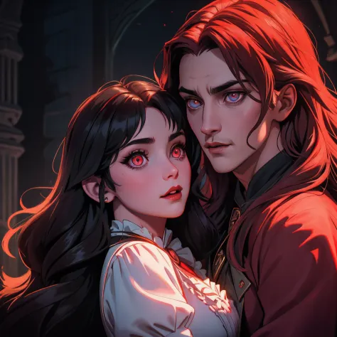 castlevania lord of the shadows hyper realistic super detailed love story between dracula lord and beautiful princesse glowing e...