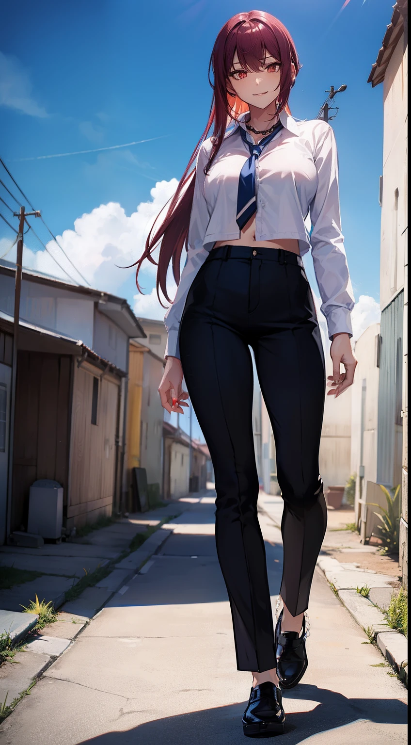 Anime girl in a school uniform posing for a picture - SeaArt AI