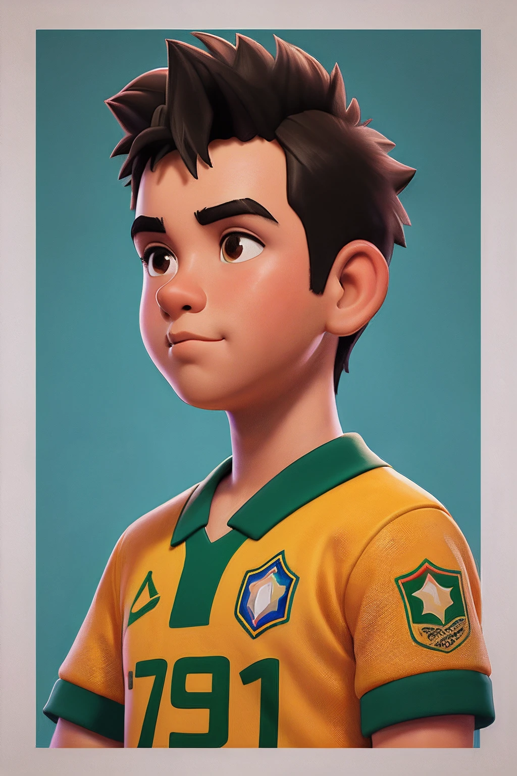 เด็กชายอายุ 15 ปี, ผมสั้น, เสื้อฟุตบอลทีมชาติบราซิล, สีเหลือง,ใน(คุณภาพที่ดีกว่า: 0,8), ภาพประกอบอะนิเมะที่สมบูรณ์แบบ, Retrato ใน close-up extrในo de um garoto,การ์ตูนของเด็กผู้ชายผมยุ่ง ,(งานดิบ),เสื้อสีดำ,เสื้อสีดำ,ทาสีบนใบหน้า, ภาพบุคคลดิจิทัล, การ์ตูนภาพวาดดิจิตอล, ภาพประกอบของวิกิฮาว, ภาพภาพประกอบโดยละเอียด, ภาพประกอบดิจิทัล -, ภาพประกอบดิจิตอลด้าน, ภาพการ์ตูน, ภาพประกอบดิจิตอลสี, แนวตั้งเก๋ๆ, ภาพศิลปะดิจิทัล,(คุณภาพที่ดีกว่า),(คุณภาพสูง)พื้นหลังเรืองแสง