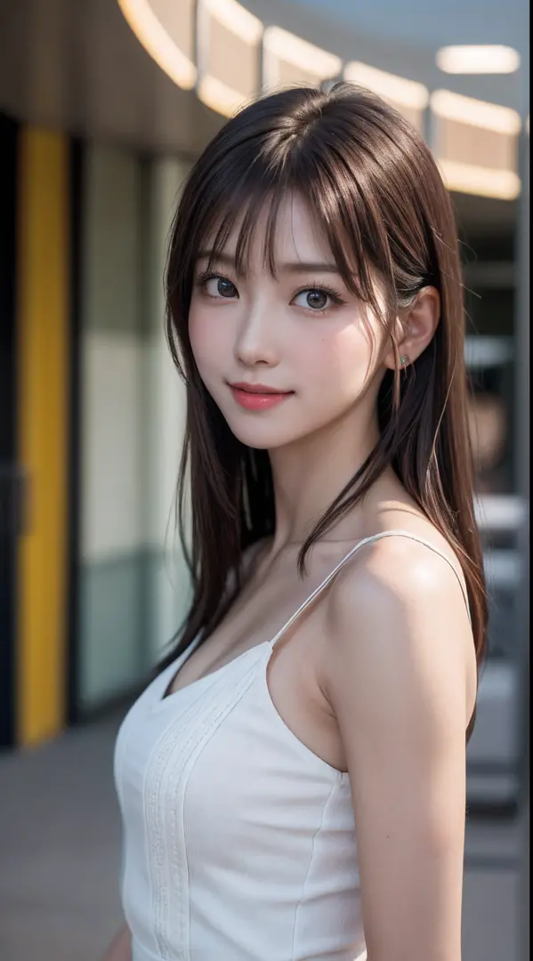 White see-through blouse,Face Interview, (Photo Real:1.4), (hyper realisitic:1.4), (realisitic:1.3), (Smooth lighting:1.05), (Improve video lighting quality:0.9), 1womanl, a 20 yo woman, Realistic lighting, Back lighting, Facial light, raytrace, (cheerfuln...