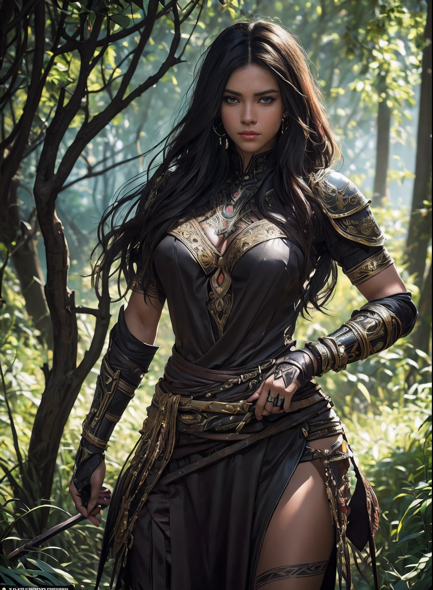 ((of the highest quality: 1.4))), (unparalleled masterpiece ever), (Ultra high definition), (art by Carne Griffiths), (Ultra-realistic 8K CG), Official art, Hands on hips, viewed from below, (dark shot), a beautiful woman warrior, Highly detailed armor and gauntlets, hair messy, Beautiful clean face, muscular body:1.4, Tanned skin:1.2, Portrait of half body from head to thigh, Many tribal tattoos on the body, curvy body:1.2, Ancient Roman city background, beautiful shadow、Sunlight creates a beautiful shadow gradient、Add depth to an image, (Muted colors, dim colors, Muted Tones: 1.3), Low saturation, (Hyper Detail: 1.2), Perfect Anatomy,,