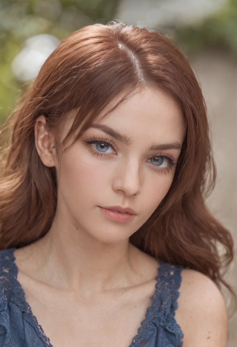 best qualityer, Master parts, high resolution, Beautiful Brazilian woman, 30 years, full bodyesbian, Colored hair, Blue eye iris, Super cute guys, Super cute eyes, Super beautiful hair, urban plaza, ventania, fronds, suns, perfect shadow, 8K