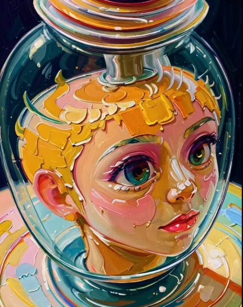 a detailed oil painting, brush marks, colorful, a surreal painting with melting clocks, in a desert, a girl with thight a thigt ...