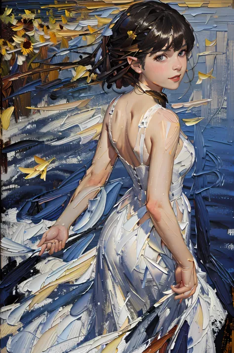 (((Abstraction oil painting illustration:1.3))), masterpiece, (full body behind portrait, low angle), cine-realism, cinematic visuals, narrative storytelling, dramatic lighting, captivating compositions, evocative moods, filmic style, BREAK, standing on th...