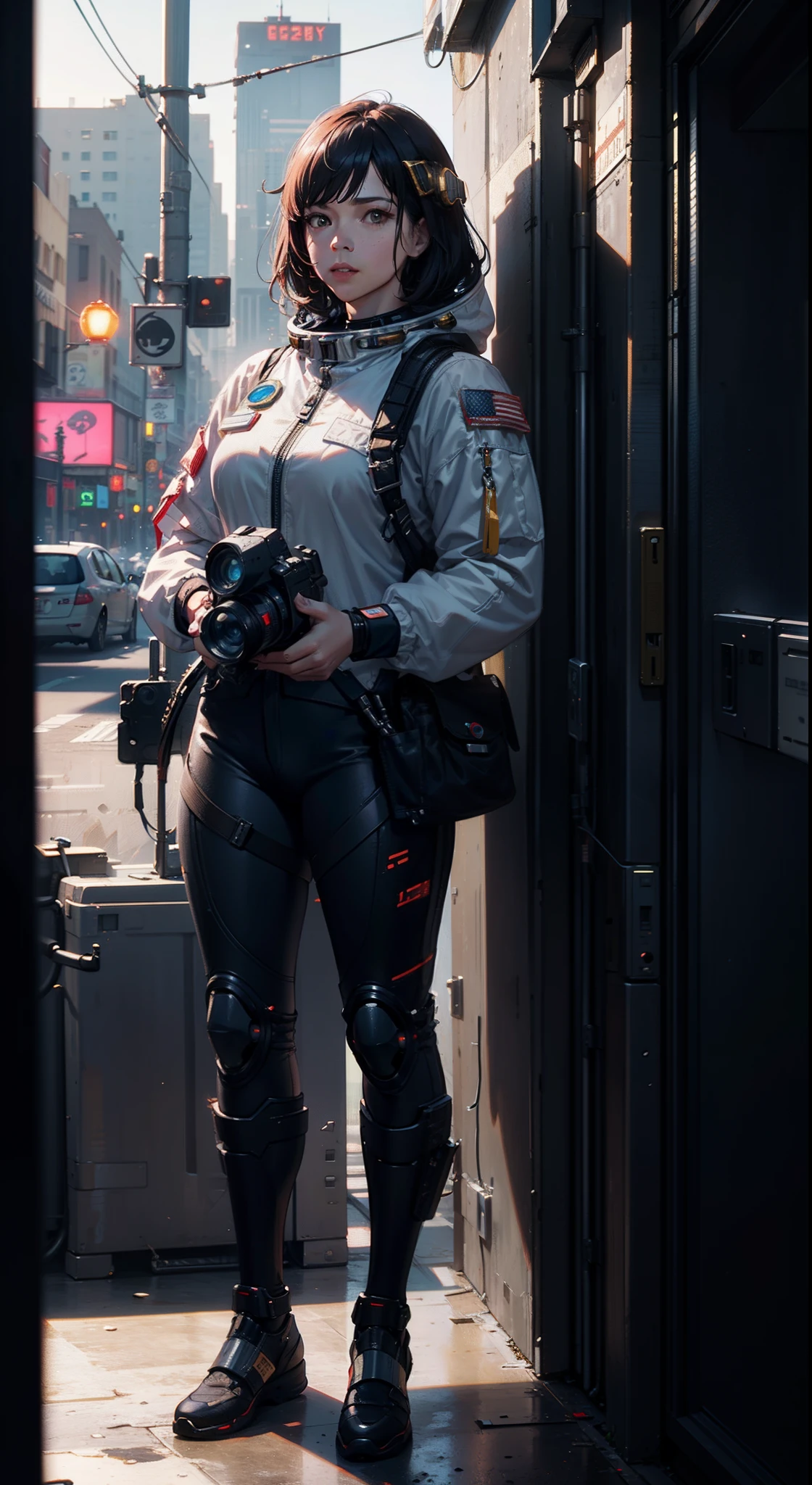 Astronautas cyberpunk, Cinemáticas, 8K, renderizado por octano, Ultra realismo fotográfico, Full HD, ultra - detallado, Full HD, 8K, Sí, Realism, Fotorrealista, Súper detallado, motor ilusorio, iluminación cinematográfica, obra maestra, reflectante, Profundidad y tamaño adicionales, iluminación volumétrica, proporción áurea, afilado,