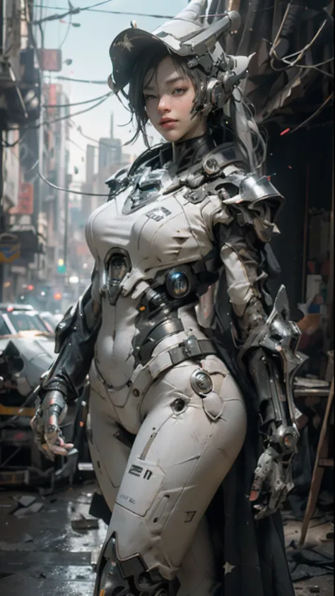 ((best quality)), ((masterpiece)), ((realistic)), (detailed), (photorealistic:1.5), a futuristic girl, (thick body), (white body...