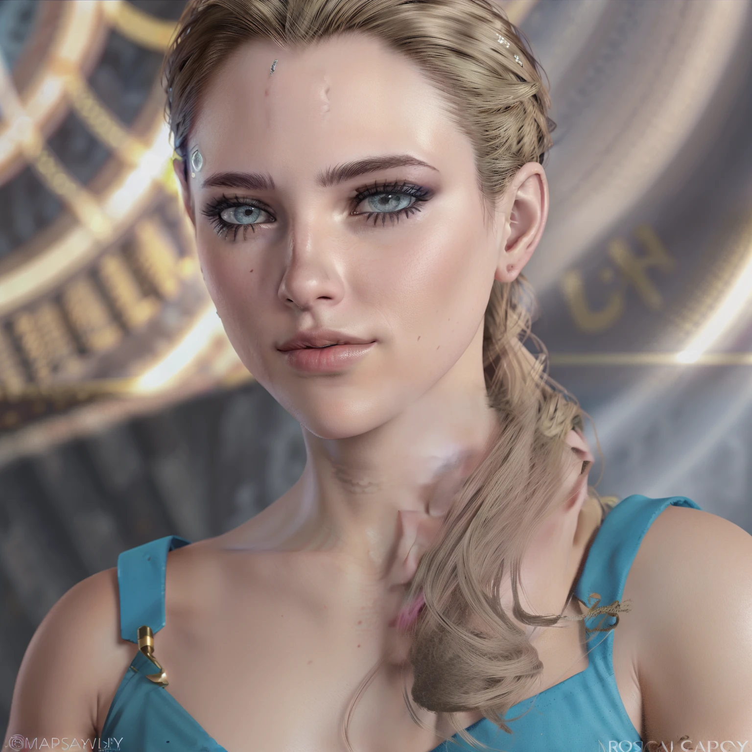 a beautiful CHLOEDBH,  ponytail, blue eyes, (pink cleopatra hair:0.9), (warrior princess:1.2), (Bavaria culture:1.2), (barbarian warrior), tcg artwork, fantasy character, [trading card game art], realism, perfect rendered face, perfect face details, realism, perfect rendered face, perfect face details, oil on canvas, hyper real, photography, professional, canon camera, nikon camera, sharp, bokeh, studio quality, fisheye lens, delighted, by Steve McCurry, by Ilia Repin, by Robert Capa