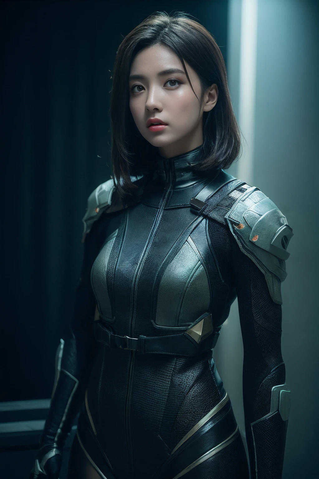 3D, A beautiful cyberpunk female image,battledress，hdr（HighDynamicRange）,Ray traching,NVIDIA RTX,Hyper-Resolution,Unreal 5,Subsurface scattering、PBR Texture、post-proces、Anisotropy Filtering、depth of fields、maximum definition and sharpness、Many-Layer Textures、Albedo e mapas Speculares、Surface coloring、Accurate simulation octane rendering of light-material interactions、Two-colored light、largeaperture、Low ISO、White balance、the rule of thirds、8K raw data、blackstockings