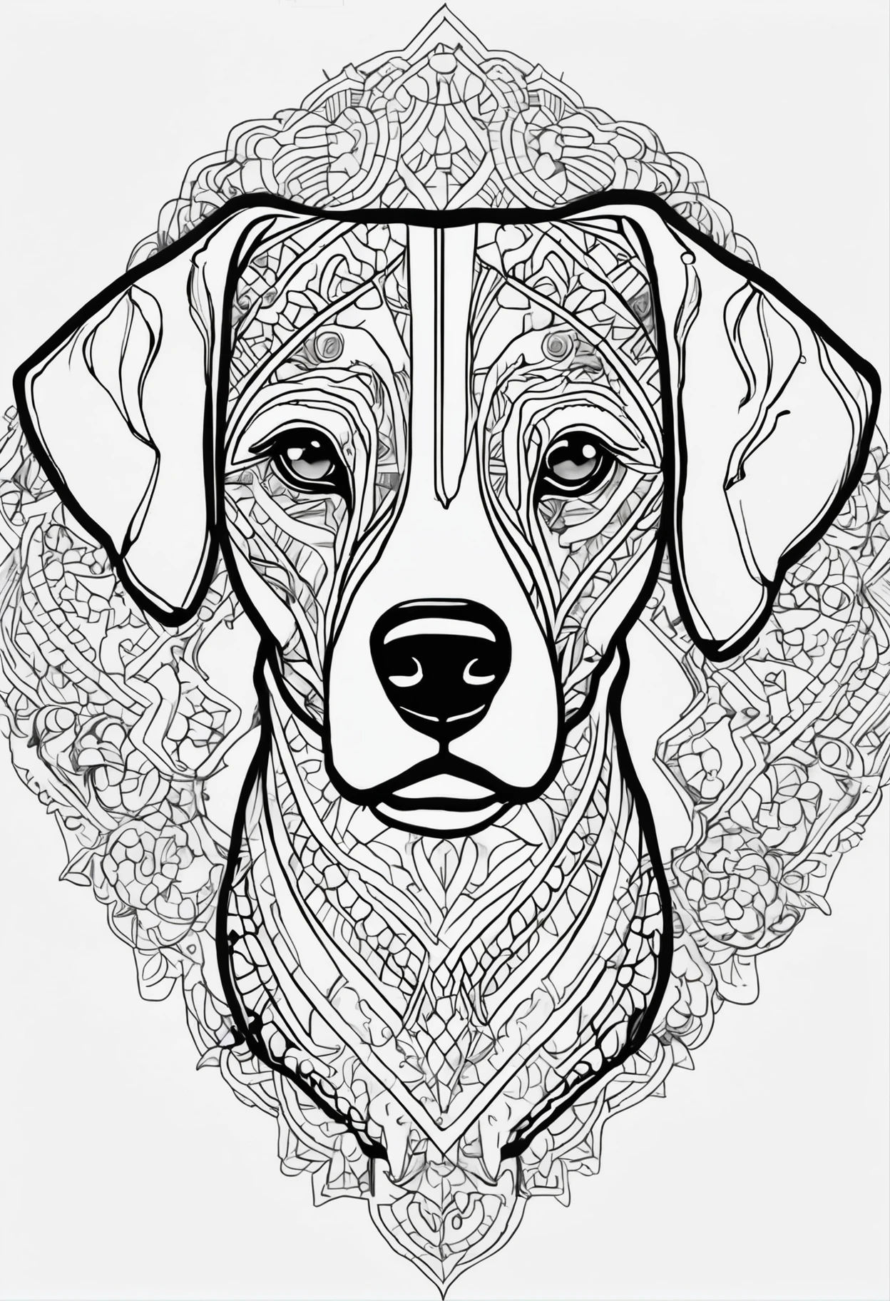 desenho de cara de cachorro para colorir