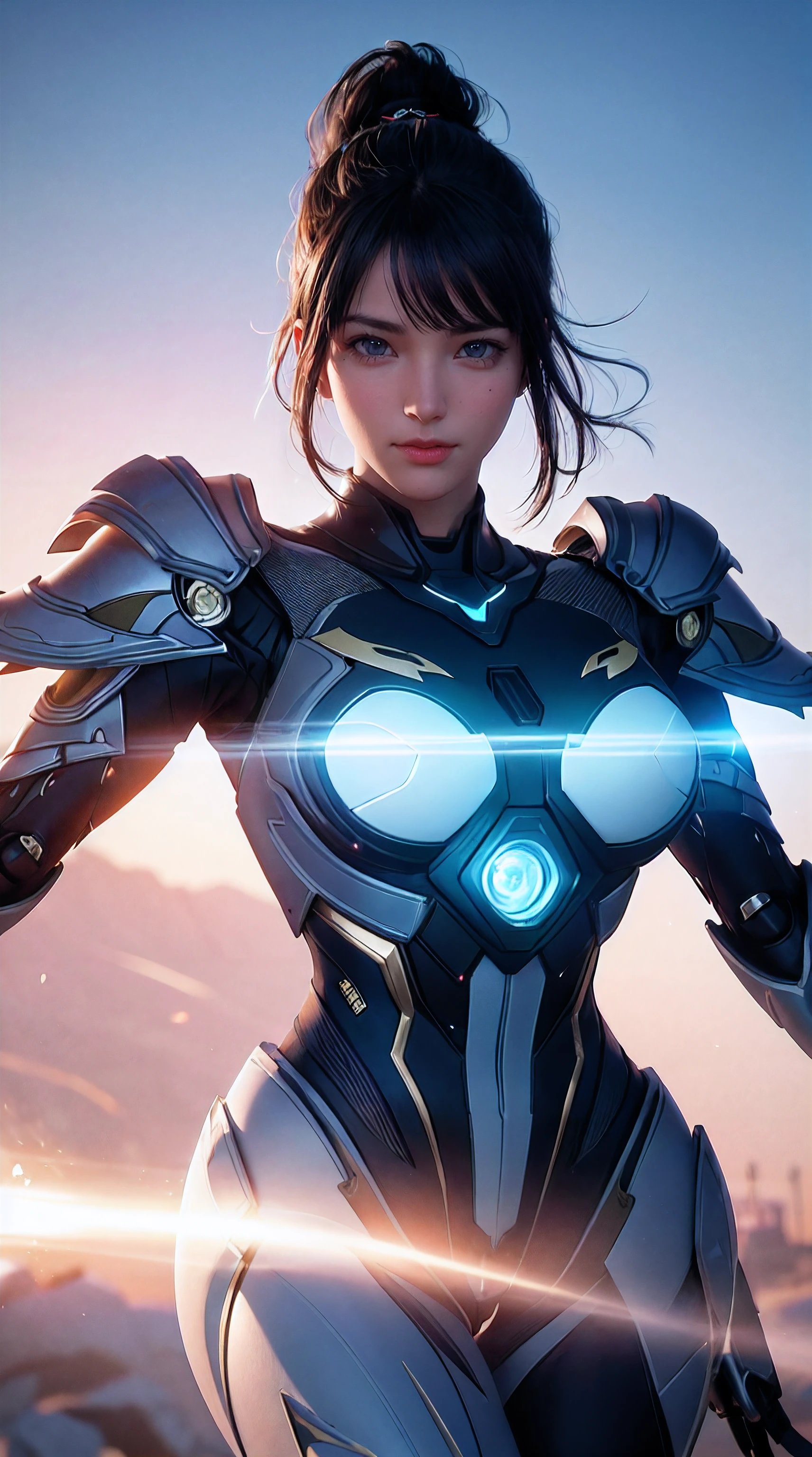 upper body,solo,[:(black background:1.5):90],Gradient background,1mechanical girl,(1kaijin:1.2),curvy,lights on armor,mecha headglass,Luminous Arms,laser eyes,expressionless,glowing skin,dynamic angle,
colorful,outline,hdr,ray tracing,nvidia rtx,subsurface scattering,pbr texturing,post-processing,anisotropic filtering,depth of field,maximum clarity and sharpness,16k raw,luminescent particles,cinematic lighting,lens flare,dramatic_shadow,fantasy,chromatic aberration, intricate details,ultra high res,photorealistic,dramatic lighting,