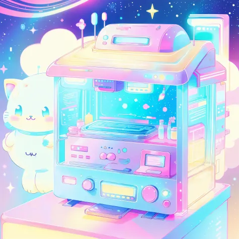 Kawaii Tech,pastel color, kawaii,  Cute colors ,scifi,  
Food Trucks, signboard
