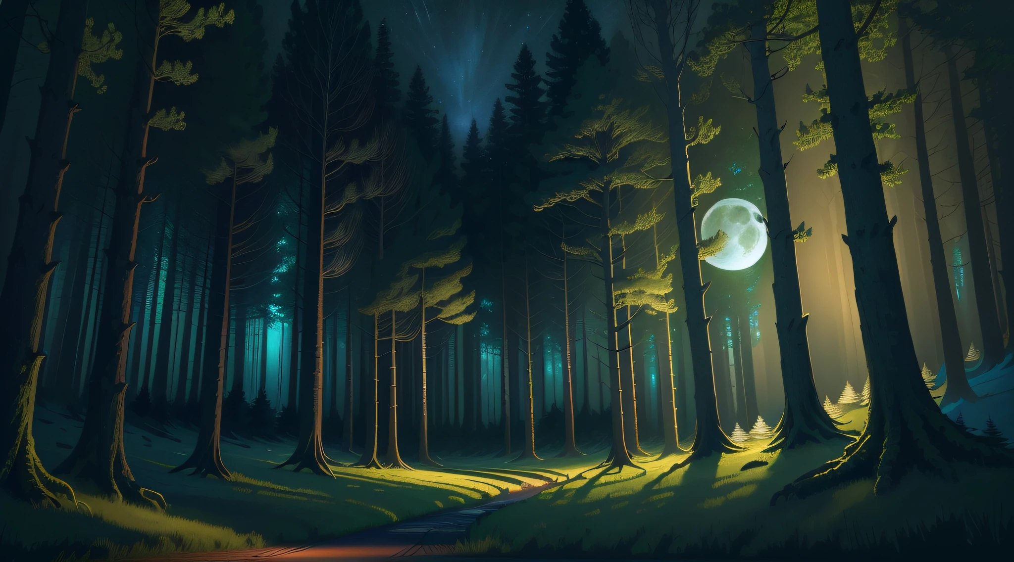 forest night scene