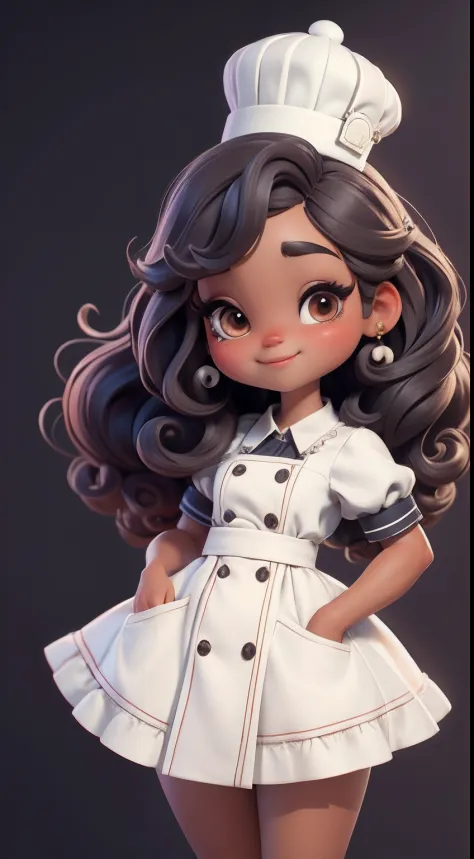 Create a series of cute baby chibi style afro dolls with a cute pastry chef theme, each with lots of detail and in an 8K resolut...