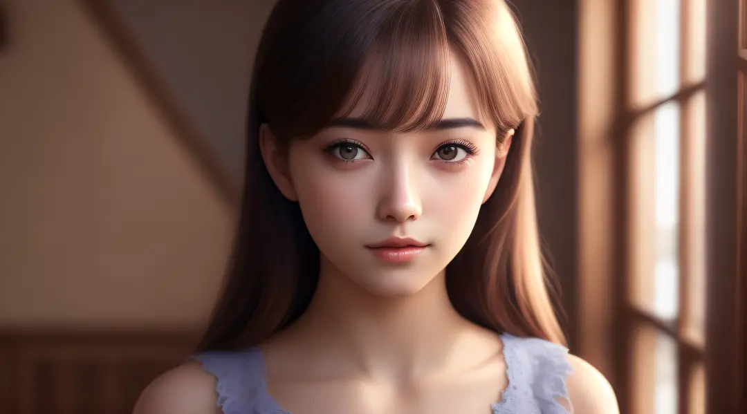 Best quality,masterpiece,ultra high res,(photorealistic:1.4),anime girl,shoulder,charming,Looking at the camera,