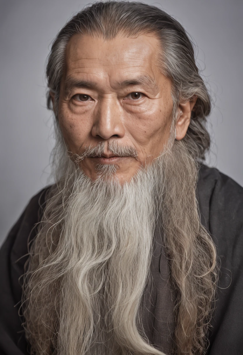 An old man with long white beard and long hair - SeaArt AI