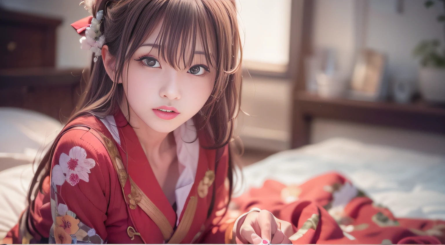 sideshot,a closeup,FULL ANATOMY,ultimate beauty girl，，Woman lying on bed in Western-style building, Girl sleeping in sailor suit，photo taken with sony a7r, Realistic Young Gravure Idol, Anime. Soft lighting, taken with canon eos 5 d mark iv, Photograph Taken on Nikon D750, Photo taken with Nikon D 7 5 0, the face of a beautiful Japanese girl,taken with canon 5d mk4，((smooth hair，detailed hairs，Very fine hairs))，slim figure,extremely detailed eye and face、beatiful detailed eyes,Tsurime,Cool color makeup，light glow，Expro II，Lens Flare，Sharpen，