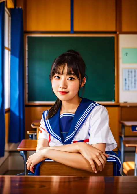 Portrait Japanese School Girl Sitting in Downtown Stock Image - Image of  korea, eating: 170802007