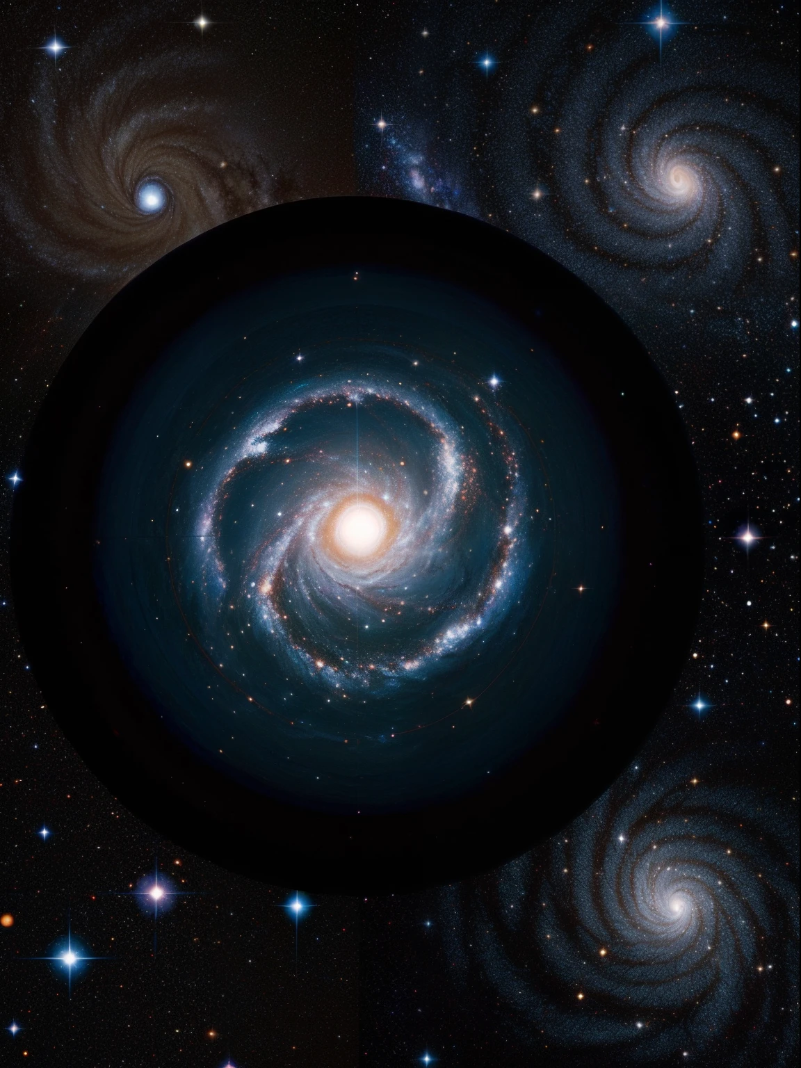 A view of a spiral galaxy with a black hole in the center - SeaArt AI