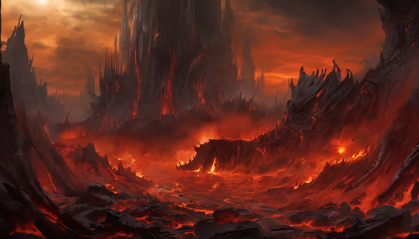 , hell landscape, The bottom of hell, The Final Battle in Hell ...