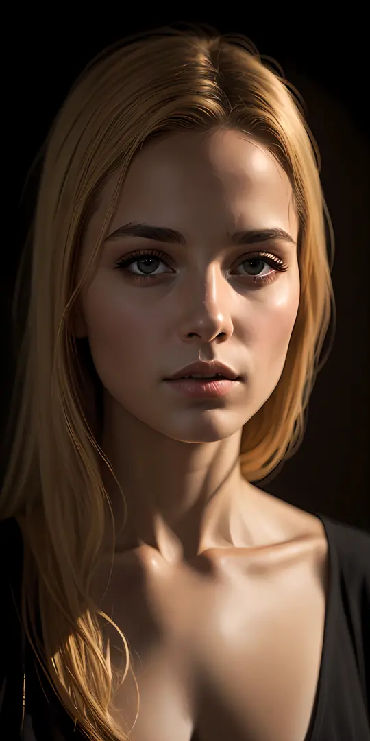 Masterpiece, beautiful german girl, blonde, uptown, cleavage, very detailed, dramatic lighting, digital art trends on Artstation...