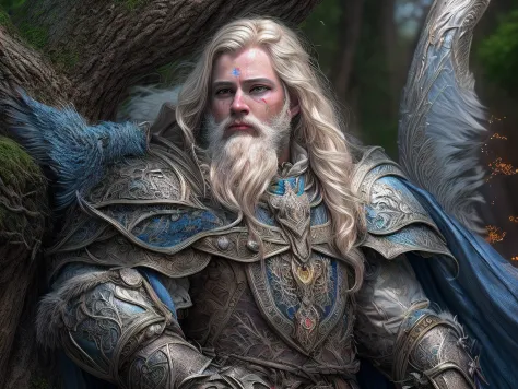 a picture of dwarf paladin of the crown protecting the palace, a male dwarf, holy knight, protector of the crown, full body (bes...