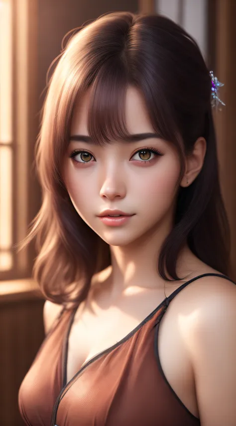 Best quality,masterpiece,ultra high res,(photorealistic:1.4),anime girl,shoulder,charming,Looking at the camera