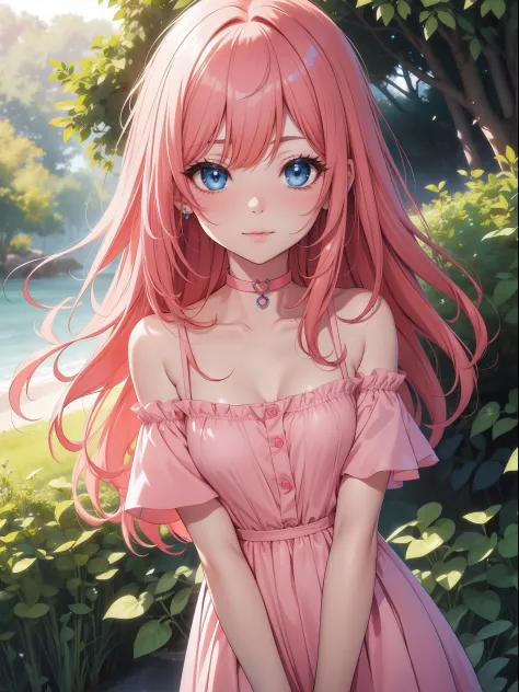Official art、Top quality ultra-detailed CG art、a beauty girl：１.２）、Red-haired、Glossy hair、smooth hair、large blue eyes,Mid summer、...