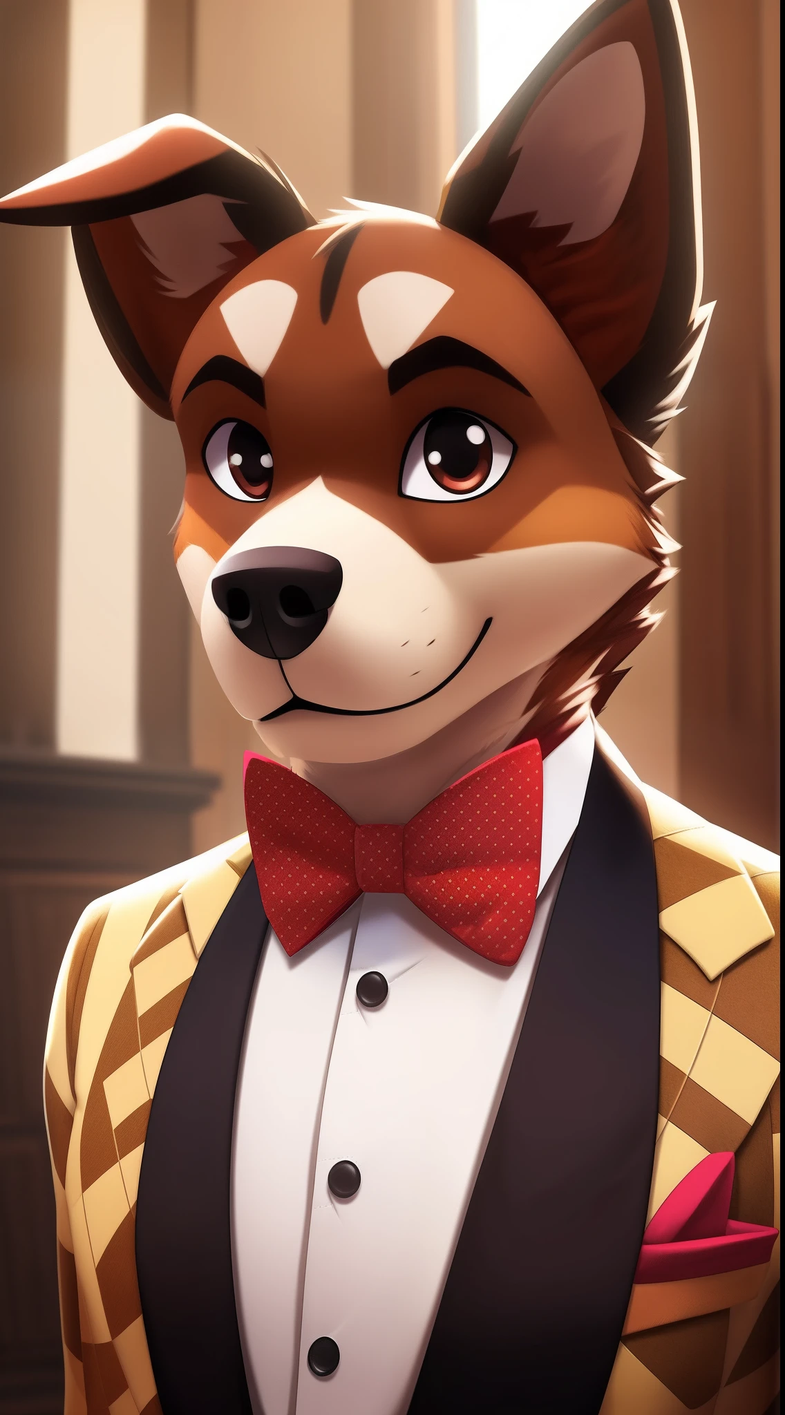 “Dapper Doggy Bowties” - Stylish and fashionable bowties designed specifically for dogs. These bowties come in a variety of prints, patterns, and textures to suit different occasions and showcase your dog’s suave style, Unreal engine 5 style.