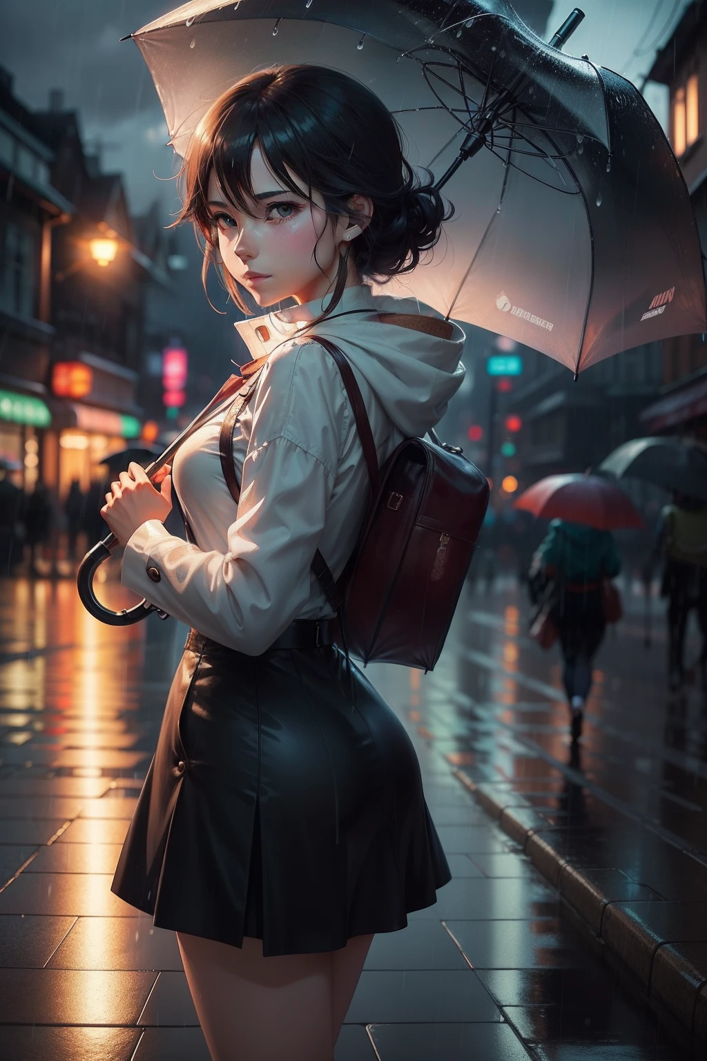 Wallpaper : anime girls, umbrella, rain, purple hair, looking away, blue  eyes, women outdoors, urban 2894x1778 - WallpaperManiac - 1945983 - HD  Wallpapers - WallHere