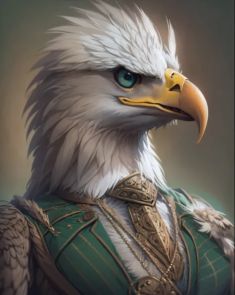 create a captivating image of a majestic eagle dressed in fashionable human attire, digital art, adobe photoshop with a wacom ta...