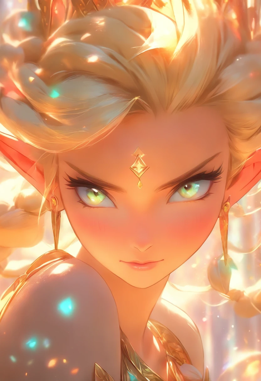 a close up of a woman with a tia on her head, blonde - haired princess, artwork in the style of guweiz, ross tran 8 k, a beautiful fantasy empress, 8k high quality detailed art, portrait of an elf queen, 4k highly detailed digital art, beautiful and elegant elf queen, princess portrait, portrait of queen of light