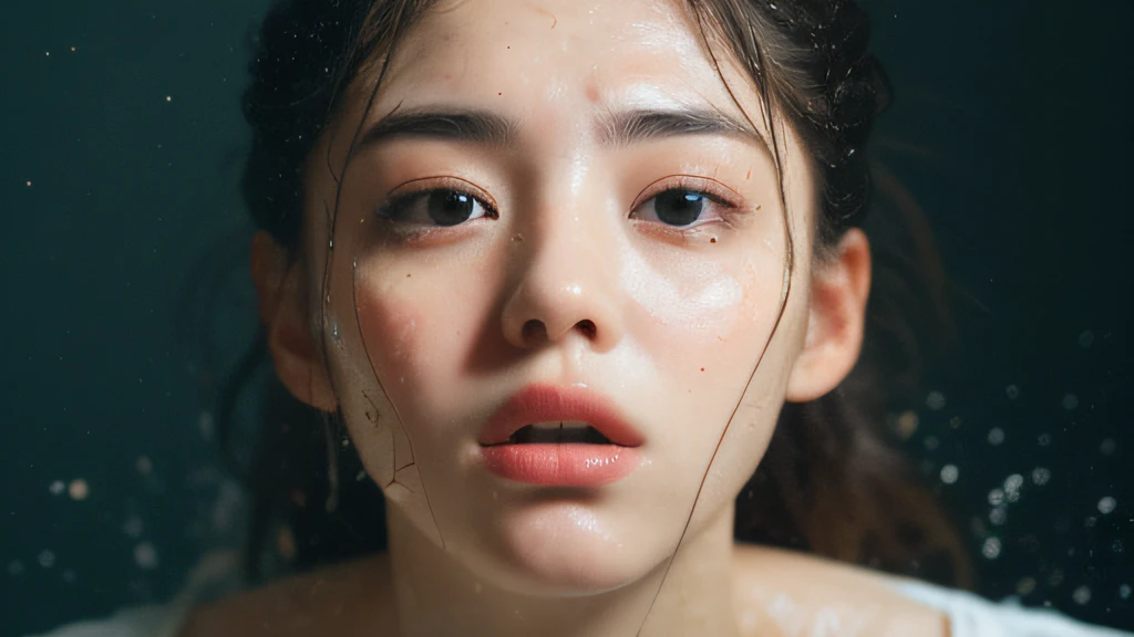 （（top Quority，8k，tmasterpiece：1.3）），woman（hot onsen），perspired，Water droplets on the forehead of the face，exteriors，background urban cityscape，Overhead，Sharp focus：1.2，cute women：1.4，（（Layered Hair Style）），（Orange shirt），Very detailed face and skin and hair texture，Knotted brunette hair，Wet textured hair，Moist body，Detailed eyes， 二重まぶた，White skin of the，Beautiful legs， beautiful delicate nose，cute young woman，18yr old，dynamic angle，Deleite para la vista，Compositional suggestiveness，while emphasizing the subject's hair，The eye，Mouth and movements，At the same time, it exudes an anticipatory mood characterized by calming tones and a mixture of contrasts of light and shadow。