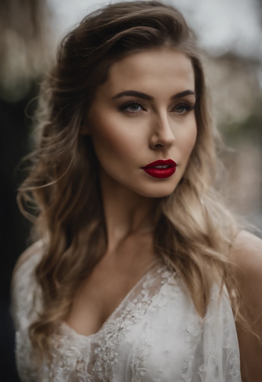 Extreme close-up of the model's face,Smoky eye makeup,Red lipstick,Wet face dripping ,Guido Argentinian style,Stylish photo shoots,Ultra photo realsisim,photoshoot ,Photo shoot of the Canon EOS 5D Mark 4 and SIGMA Art lens 35mm F1.4 Dangerous goods HSM,unreal-engine