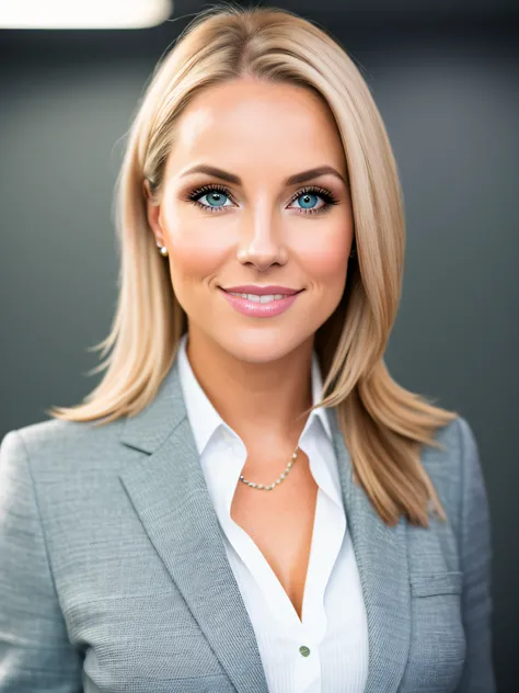 A news anchor sitting at a desk looking at the camera inside the news ...