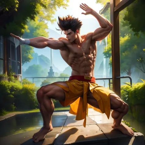 Masterpiece,best quality,4k,photography,1boy.beautiful character design, fight pose,