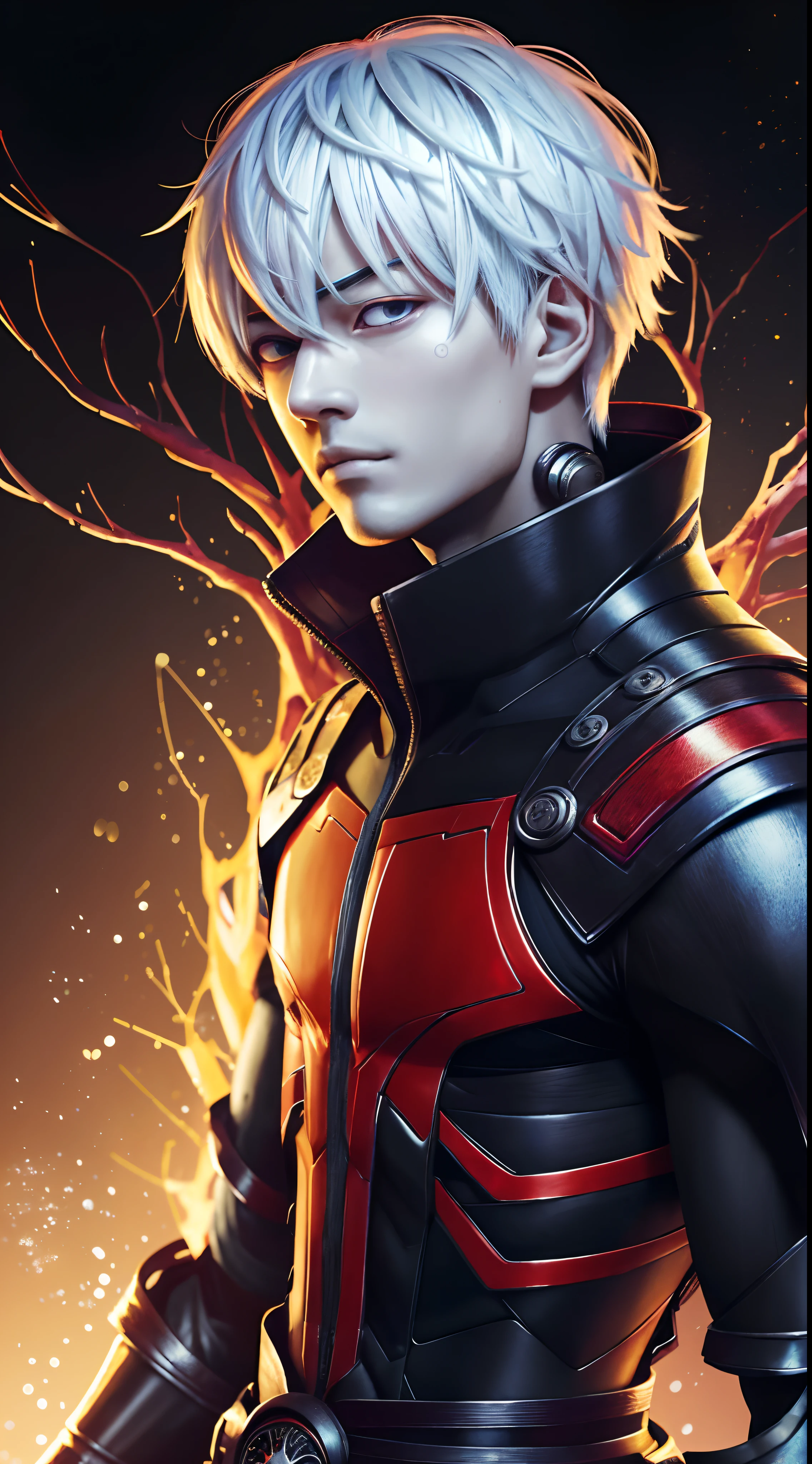 "cool 20 year old kaneki ken is a real masterpiece with masculine beauty, perfect anatomy. Olpntng style, colorful rainbow, black samurai outfit, clean design, epic Instagram, artstation, solo, full of color paint streaks, circles, contours. When you look at his beautiful eyes you will clearly see every small detail and perfect line, every detail on the skin is beautiful in 8K quality. Mesmerized or by the confidence radiating from every look. His head has white hair and his face is drawn meticulously in every detail with 8K image quality."