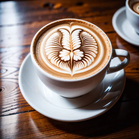 Latte art using white form:1.5, Butterfly latte art:1.5, a couple of coffee:1.3, intricate illustrations, delicate linework, fine details, whimsical patterns, enchanting scenes, dreamy visuals, captivating storytelling, 
BREAK, 
enamel art, glass-like surf...